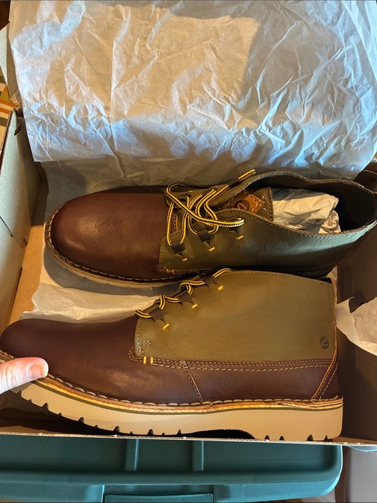 Clarks Other - Clarks Brown and Olive Leather Chukka Boots